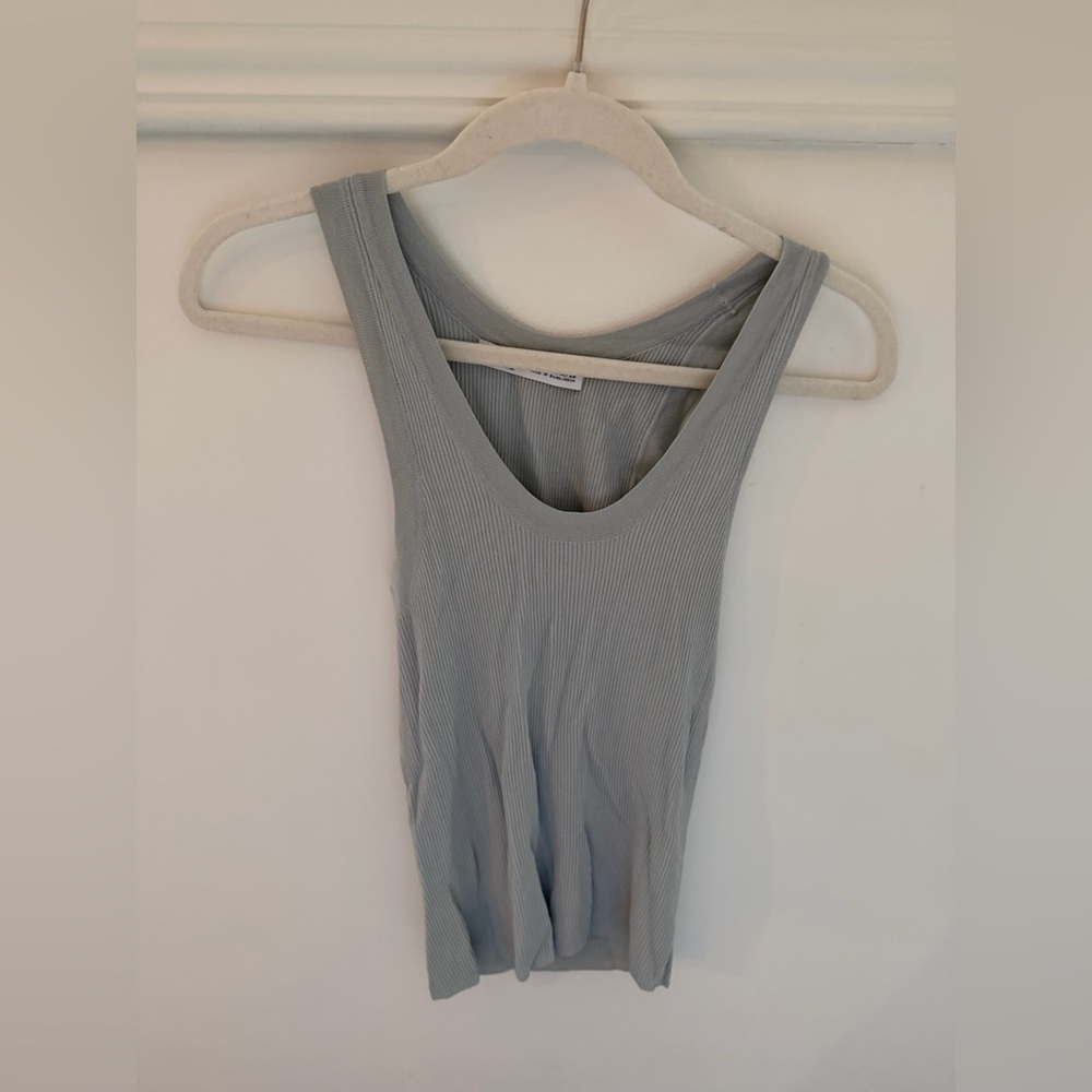 Zara Slate Gray/Blue Color Ribbed Tank Top